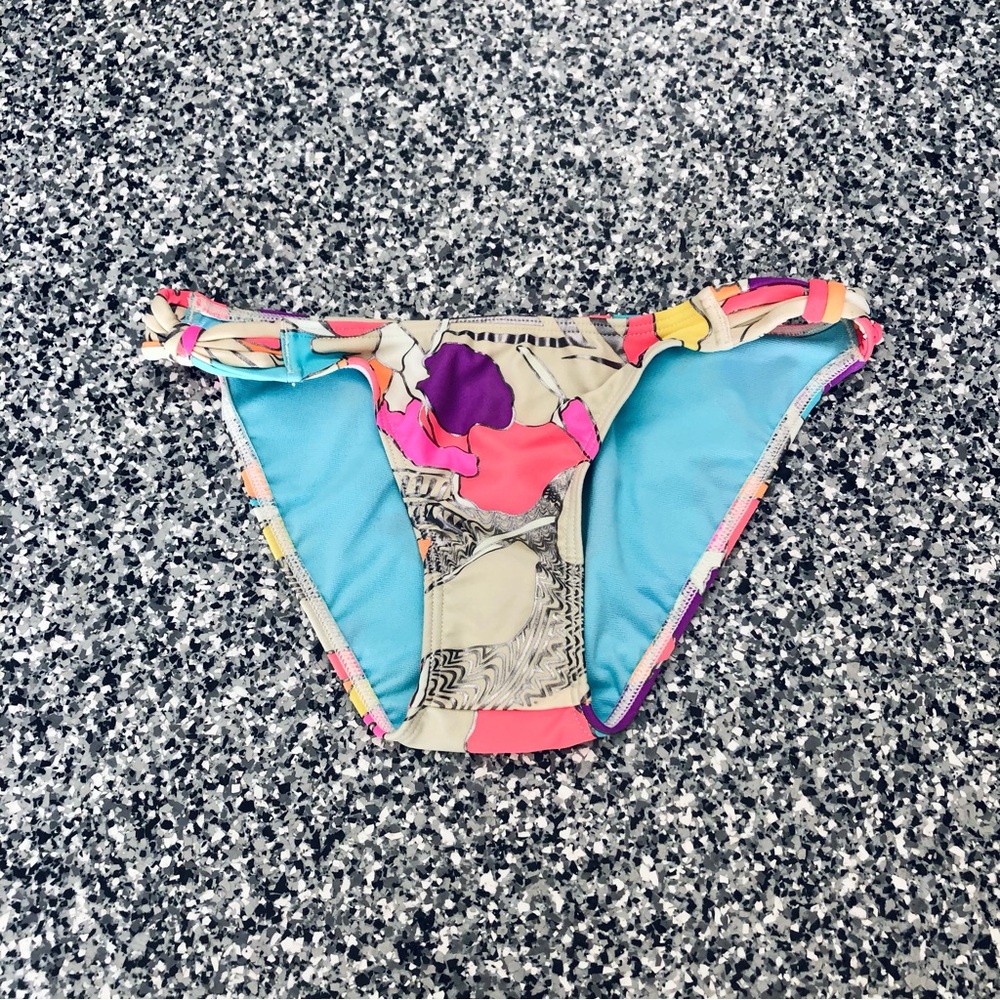 Volcom ✦ Blue Floral Multicolor Bikini Bottom (XS)